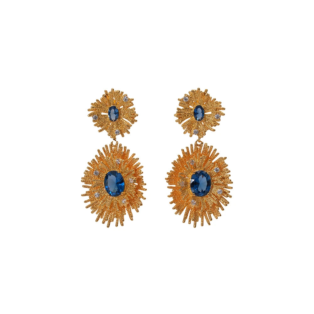 Éternelle Simple · Royal Blue Sunburst Earrings