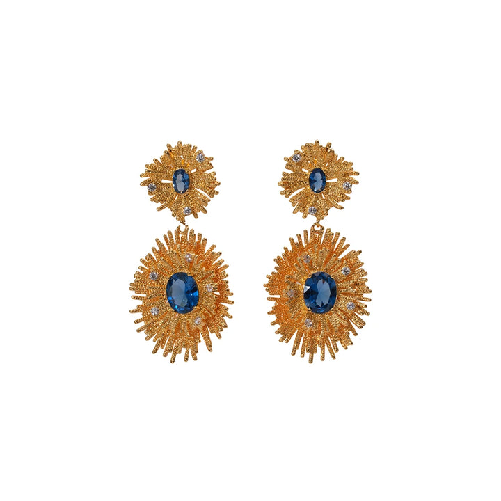 Éternelle Simple · Royal Blue Sunburst Earrings