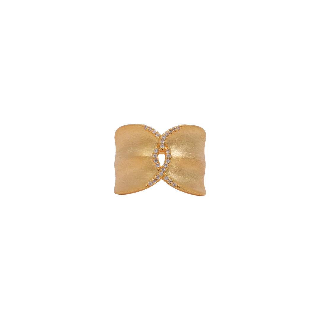 Éternelle Simple · Cross X Wide Cuff Ring