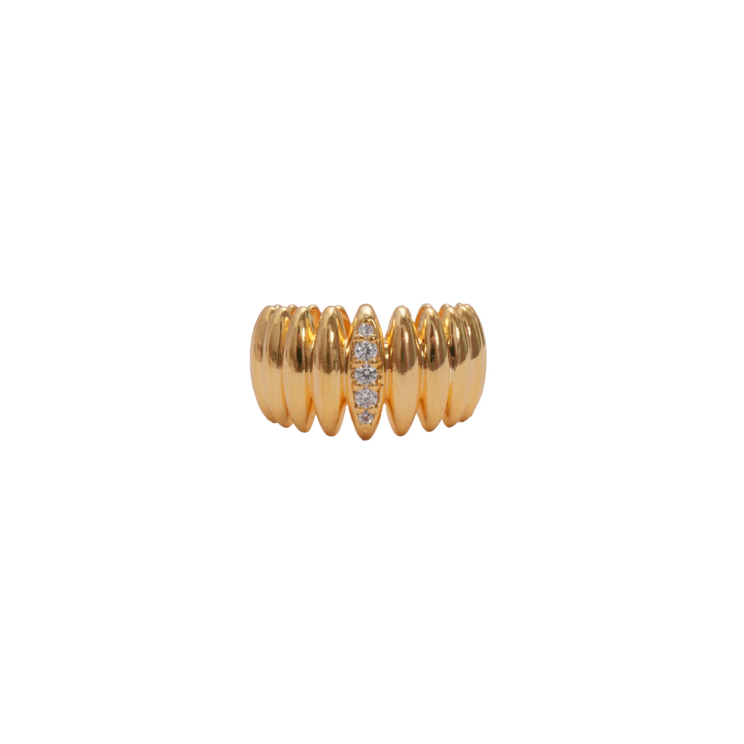 Éternelle Simple · Dome Crystal Wide Ring
