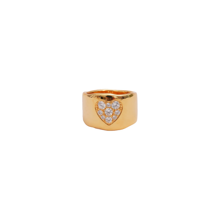Éternelle Simple · Heart Signet Wide Band Ring
