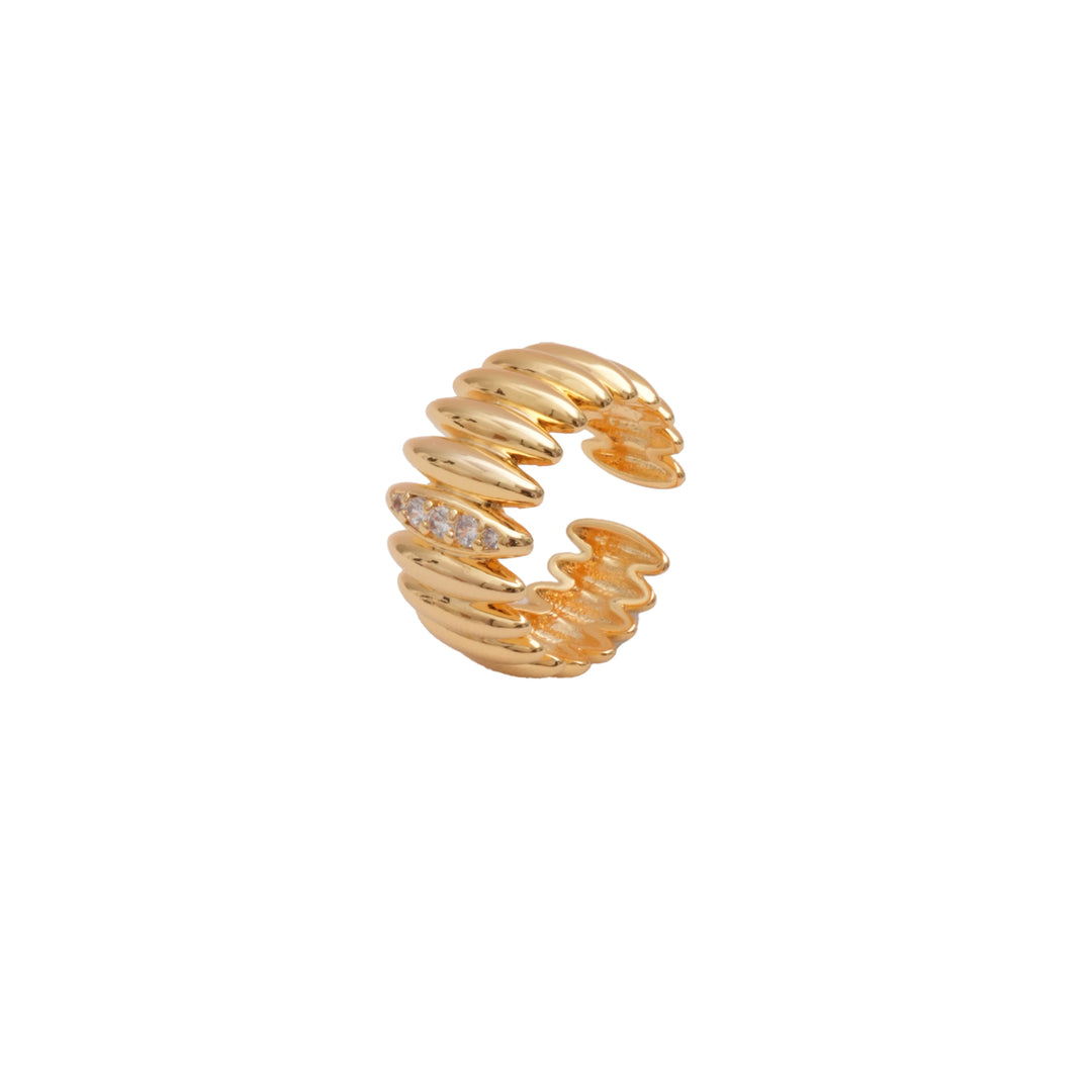 Éternelle Simple · Dome Crystal Wide Ring