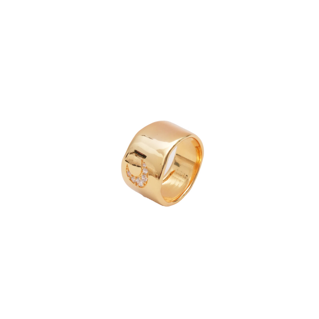 Éternelle Simple · Moon Signet Wide Band Ring