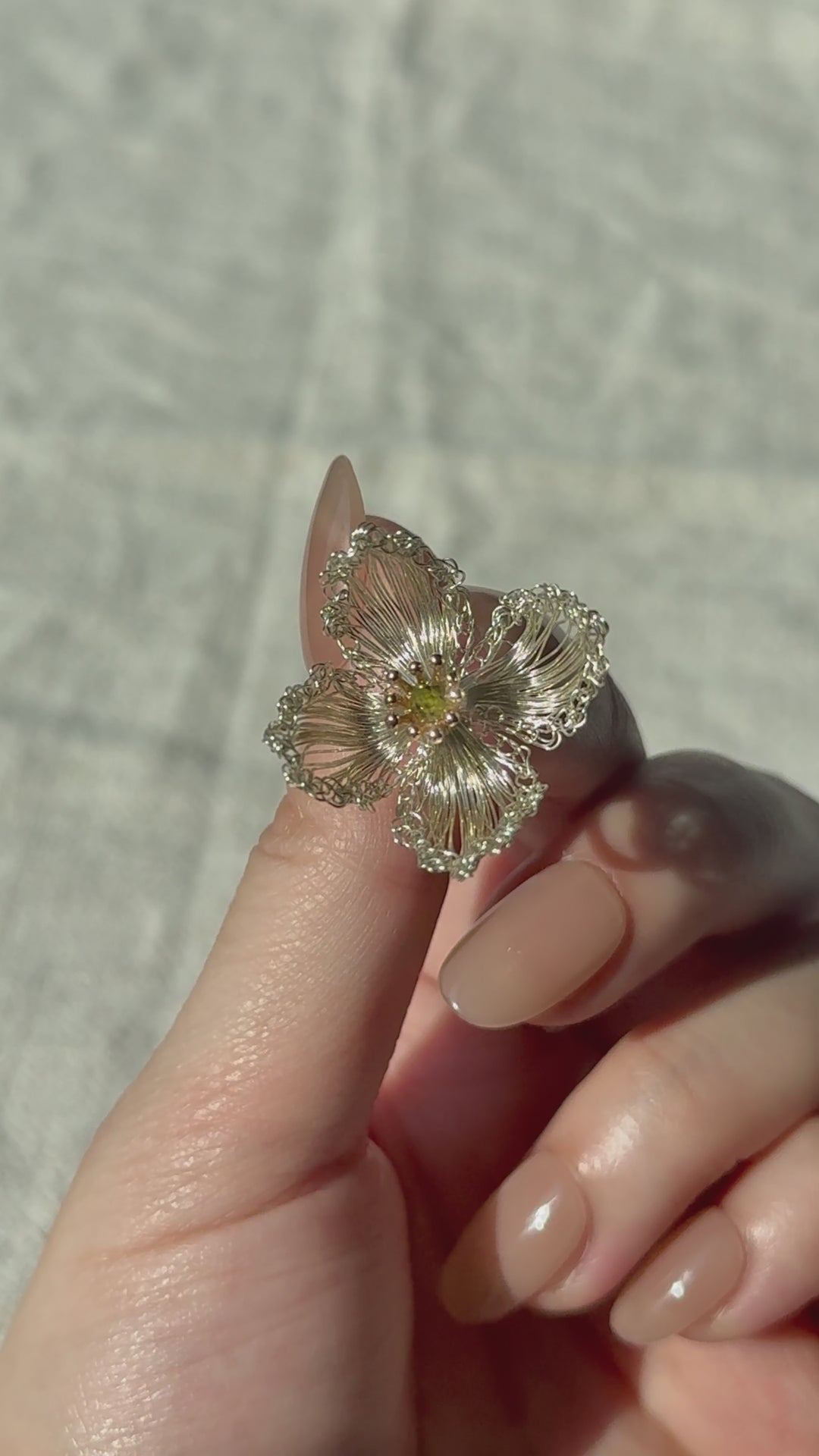 Handmade Plum Blossom Flower Open Ring