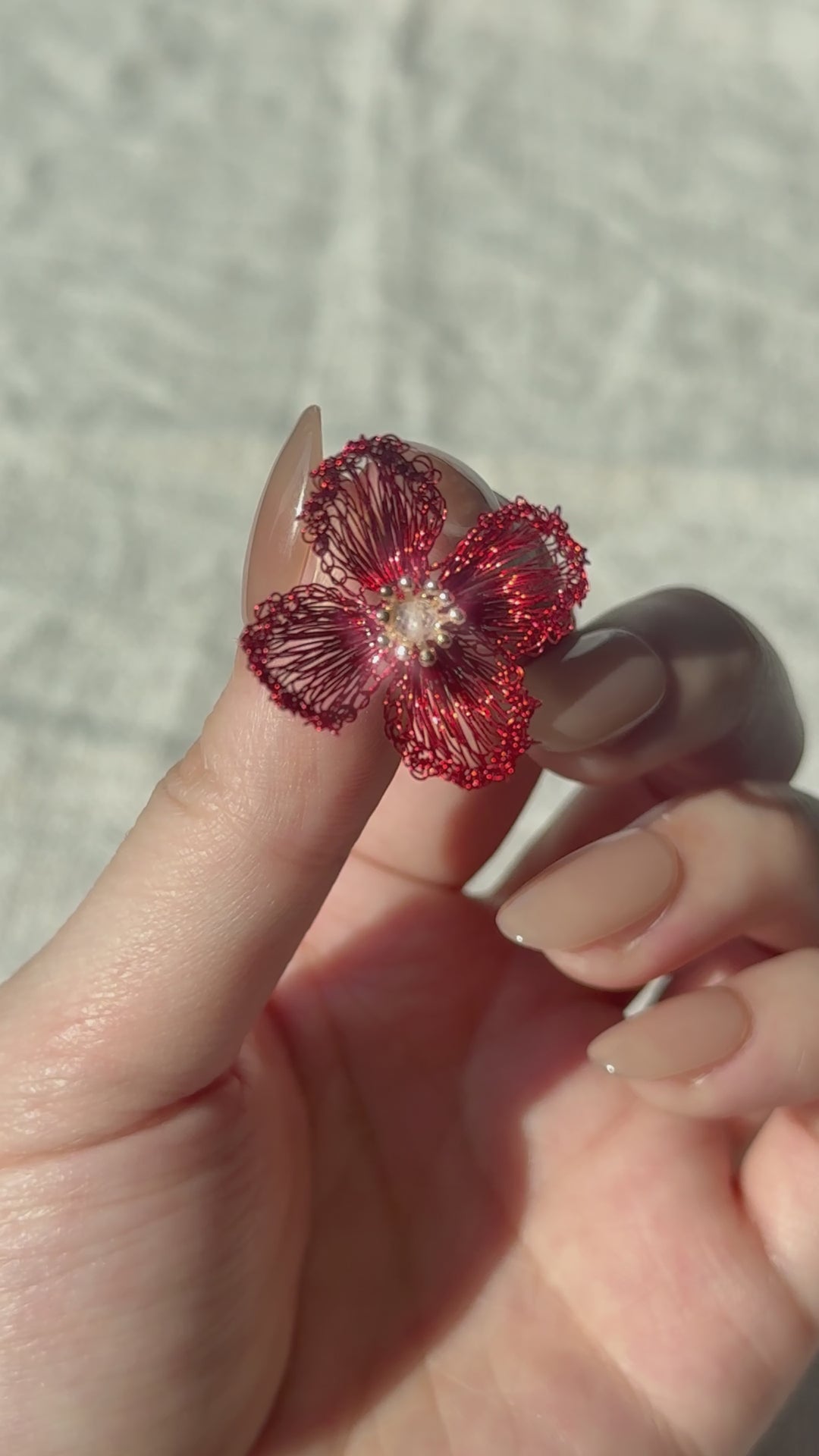 Handmade Plum Blossom Flower Open Ring